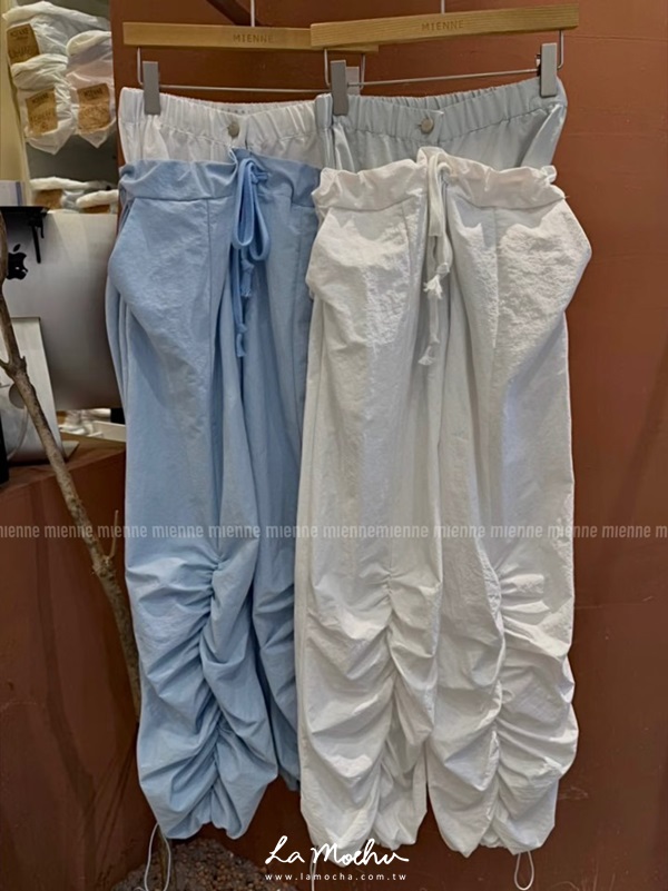 (限量)姐姐感拼接抓皺工作褲